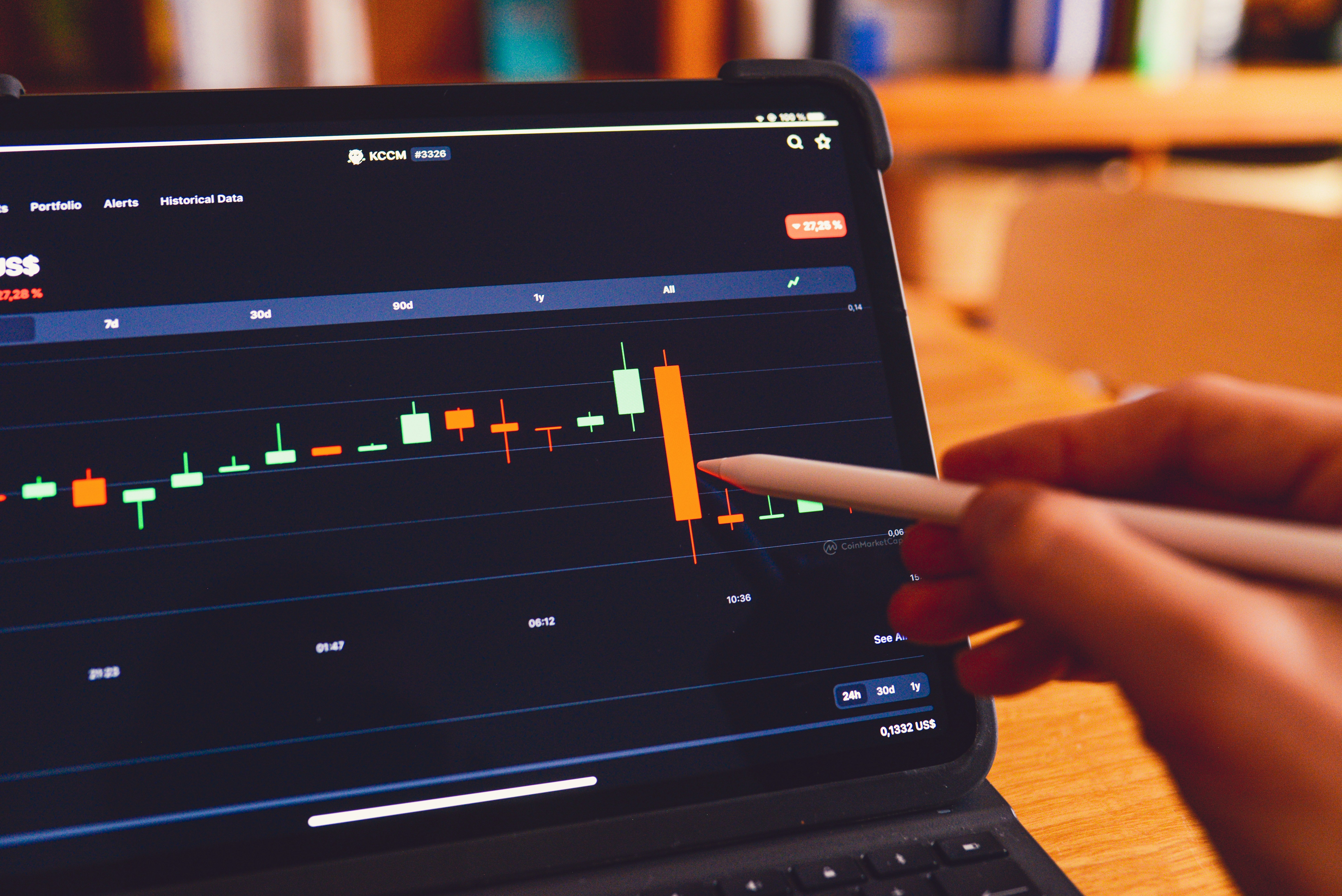 Image of a laptop showing a trading app